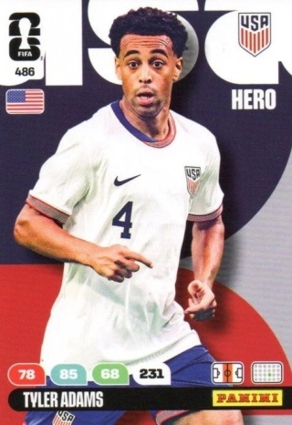 486 Tvler Adams United States Hero Panini FIFA World Cup 2026