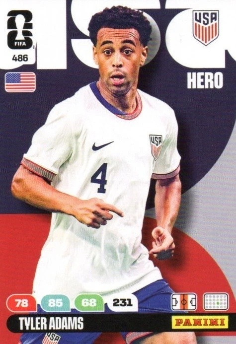 486 Tvler Adams United States Hero Panini FIFA World Cup 2026