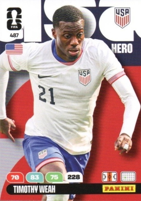 487 Timothy Weah United States Hero Panini FIFA World Cup 2026