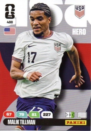 488 Malik Tillman United States Hero Panini FIFA World Cup 2026