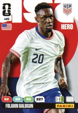 489 Folarin Balogun United States Hero Panini FIFA World Cup 2026