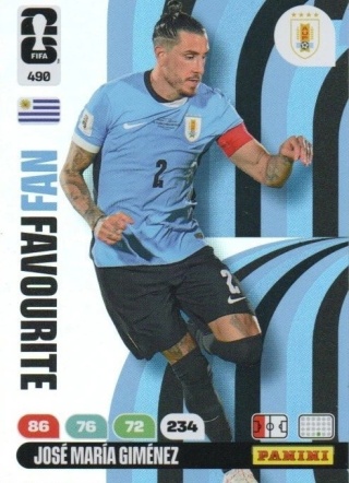 490 Jose Maria Gimenez Uruguay Fan Favourite Panini FIFA World Cup 2026