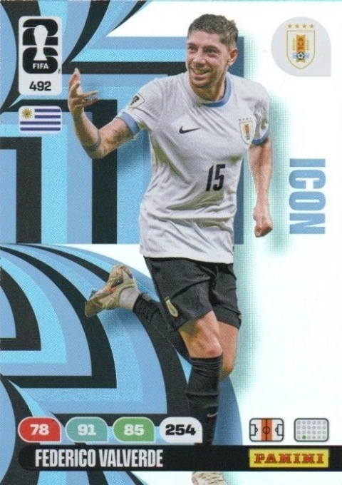492 Federico Valverde Uruguay Icon Panini FIFA World Cup 2026