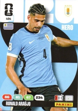 494 Ronald Arajuo Uruguay Hero Panini FIFA World Cup 2026