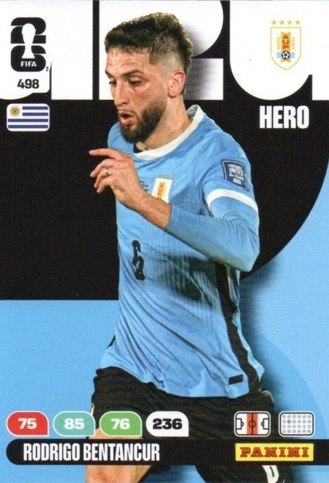 498 Rodrigo Bentancur Uruguay Hero Panini FIFA World Cup 2026