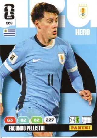 500 Facundo Pellistri Uruguay Hero Panini FIFA World Cup 2026