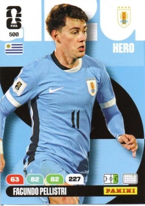 500 Facundo Pellistri Uruguay Hero Panini FIFA World Cup 2026