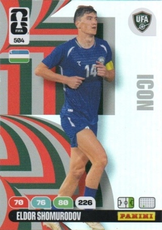 504 Eldor Shomurodov Uzbekistan Icon Panini FIFA World Cup 2026