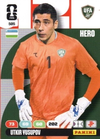 505 Utkir Yusupov Uzbekistan Hero Panini FIFA World Cup 2026