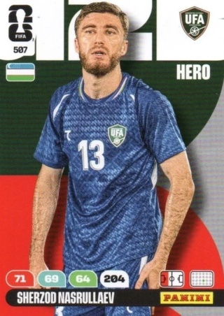 507 Sherzod Nasrullaev Uzbekistan Hero Panini FIFA World Cup 2026