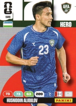 508 Husniddin Aliqulov Uzbekistan Hero Panini FIFA World Cup 2026