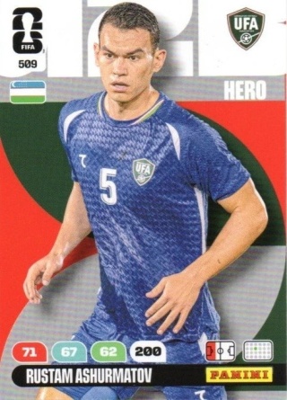509 Rustam Ashurmatov Uzbekistan Hero Panini FIFA World Cup 2026