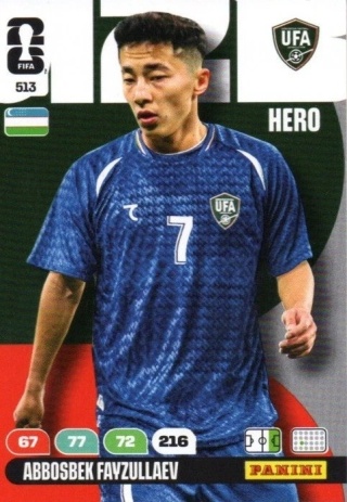 513 Abbosbek Fayzullaev Uzbekistan Hero Panini FIFA World Cup 2026
