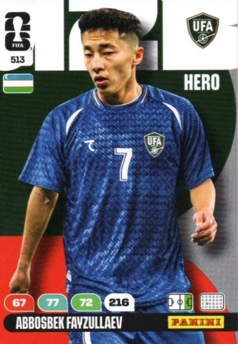 513 Abbosbek Fayzullaev Uzbekistan Hero Panini FIFA World Cup 2026