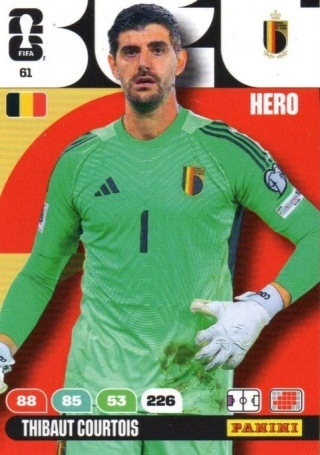 61 Thibaut Courtois Belgium Hero Panini FIFA World Cup 2026