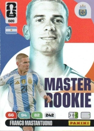 609 Franco Mastantuono Argentina Master Rookies Panini FIFA World Cup 2026