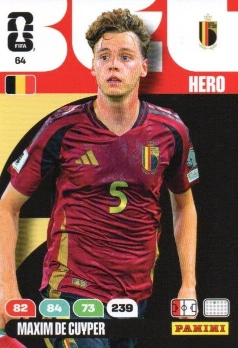 64 Maxim De Cuyper Belgium Hero Panini FIFA World Cup 2026