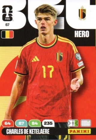 67 Charles De Ketelaere Belgium Hero Panini FIFA World Cup 2026