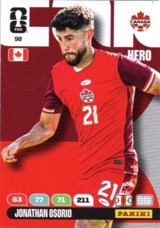 90 Jonathan Osorio Canada Hero Panini FIFA World Cup 2026