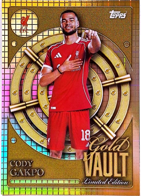 GV-9 Cody Gakpo Liverpool FC Gold Vault Limited Edition Topps Collector Tin