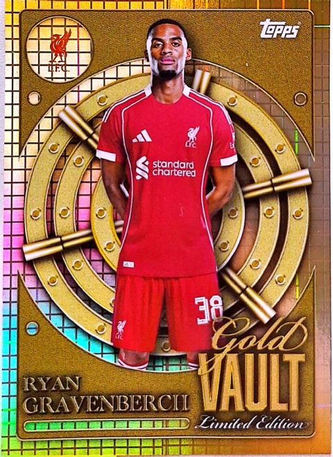 GV-3 Ryan Gravenberch Liverpool FC Gold Vault Limited Edition Topps Collector Tin