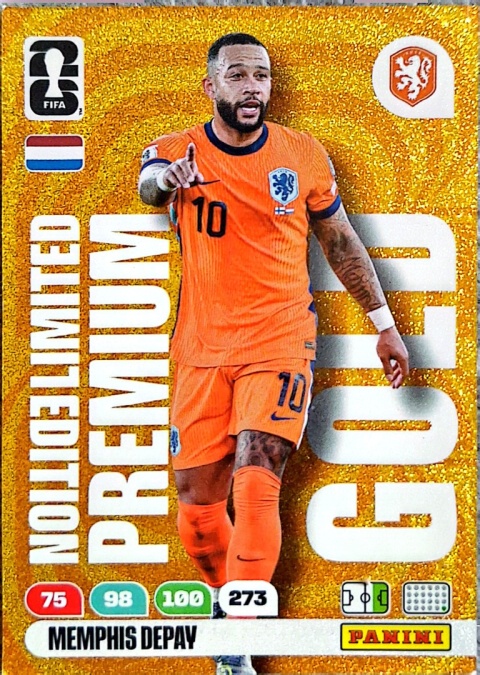 LEPG-MD Memphis Depay Netherlands Limited Edition Premium Gold Panini FIFA World Cup 2026