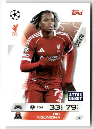 1 Rio Ngumoha Liverpool Squad Update Match Attax Extra 2025/26