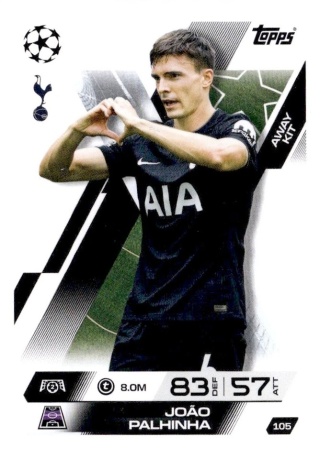 105 João Palhinha Tottenham Away Kit Match Attax Extra 2025/26
