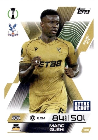 108 Marc Guehi Crystal Palace Away Kit Match Attax Extra 2025/26