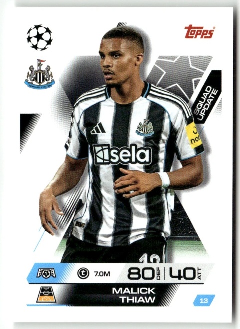 13 Malick Thiaw Newcastle United Squad Update Match Attax Extra 2025/26