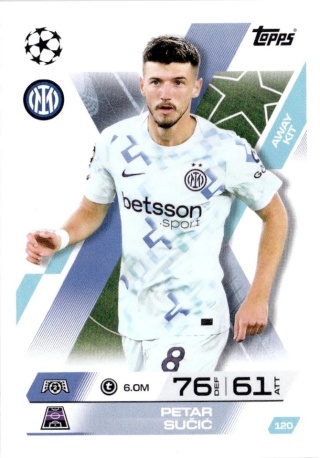120 Petar Sucic Inter Away Kit Match Attax Extra 2025/26