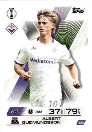 122 Albert Gudmundsson Fiorentina Away Kit Match Attax Extra 2025/26