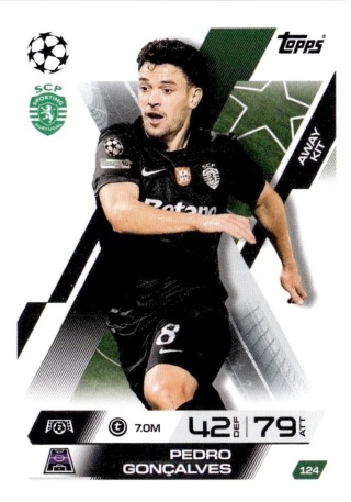 124 Pedro Goncalves Sporting Away Kit Match Attax Extra 2025/26