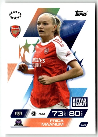 128 Frida Maanum Arsenal UEFA Women's Match Attax Extra 2025/26