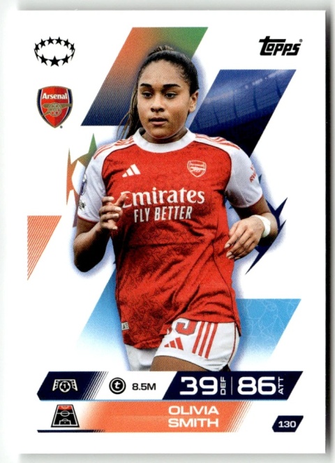 130 Olivia Smith Arsenal UEFA Women's Match Attax Extra 2025/26
