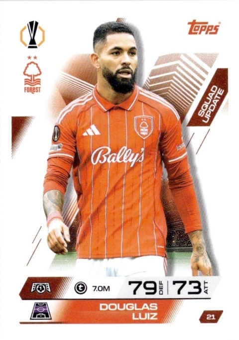 21 Douglas Luiz Nottingham Forest Squad Update Match Attax Extra 2025/26