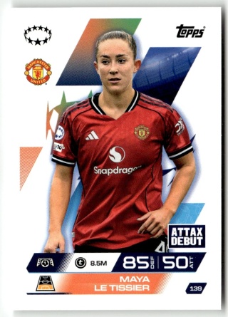 139 Maya Le Tissier Manchester United UEFA Women's Match Attax Extra 2025/26