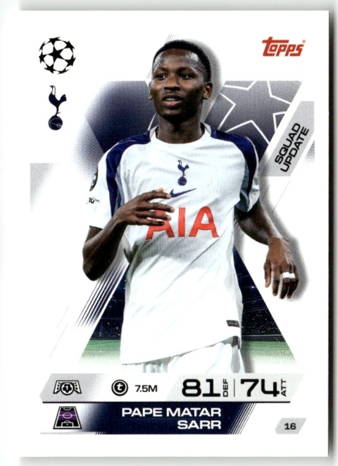 16 Pape Matar Sarr Tottenham Squad Update Match Attax Extra 2025/26