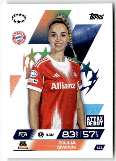 152 Giulia Gwinn Bayern UEFA Women's Match Attax Extra 2025/26