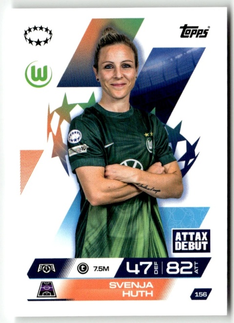 156 Svenja Huth VfL Wolfsburg UEFA Women's Match Attax Extra 2025/26