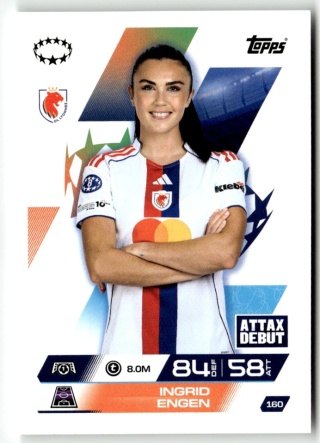 160 Ingrid Engen OL Lyon UEFA Women's Match Attax Extra 2025/26