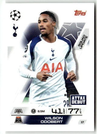 17 Wilson Odobert Tottenham Squad Update Match Attax Extra 2025/26