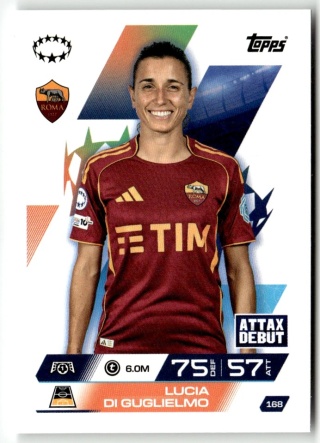 168 Lucia Di Gugilelmo AS Roma UEFA Women's Match Attax Extra 2025/26