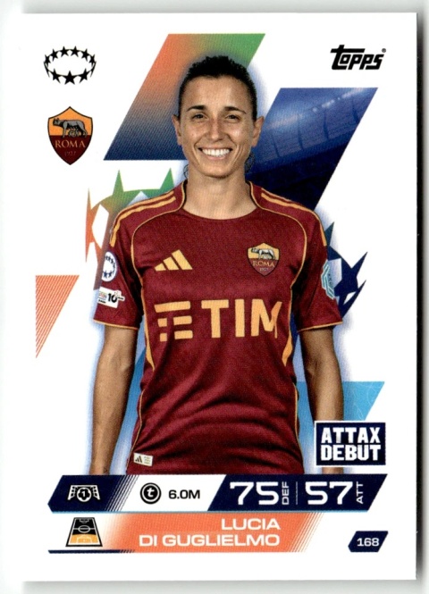 168 Lucia Di Gugilelmo AS Roma UEFA Women's Match Attax Extra 2025/26