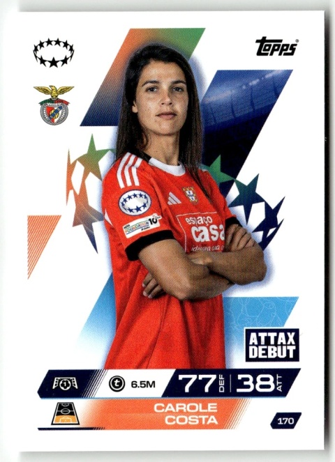 170 Carole Costa SL Benfica UEFA Women's Match Attax Extra 2025/26