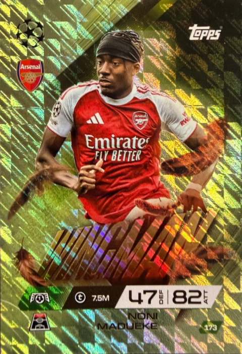 173 Noni Madueke Arsenal Wingman Match Attax Extra 2025/26