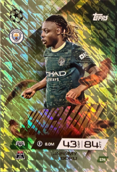174 Jérémy Doku Manchester City Wingman Match Attax Extra 2025/26