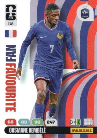 178 Ousmane Dembele France Fan Favourite Panini FIFA World Cup 2026
