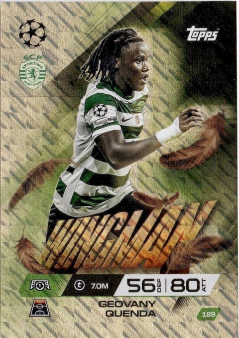189 Geovany Quenda Sporting Wingman Match Attax Extra 2025/26
