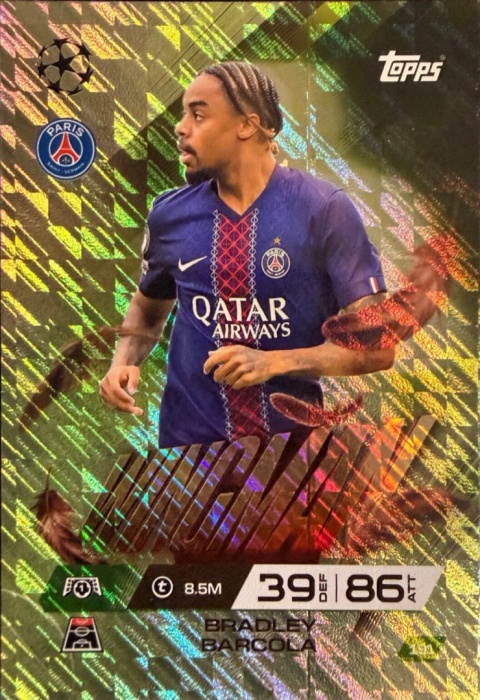191 Bradley Barcola PSG Wingman Match Attax Extra 2025/26